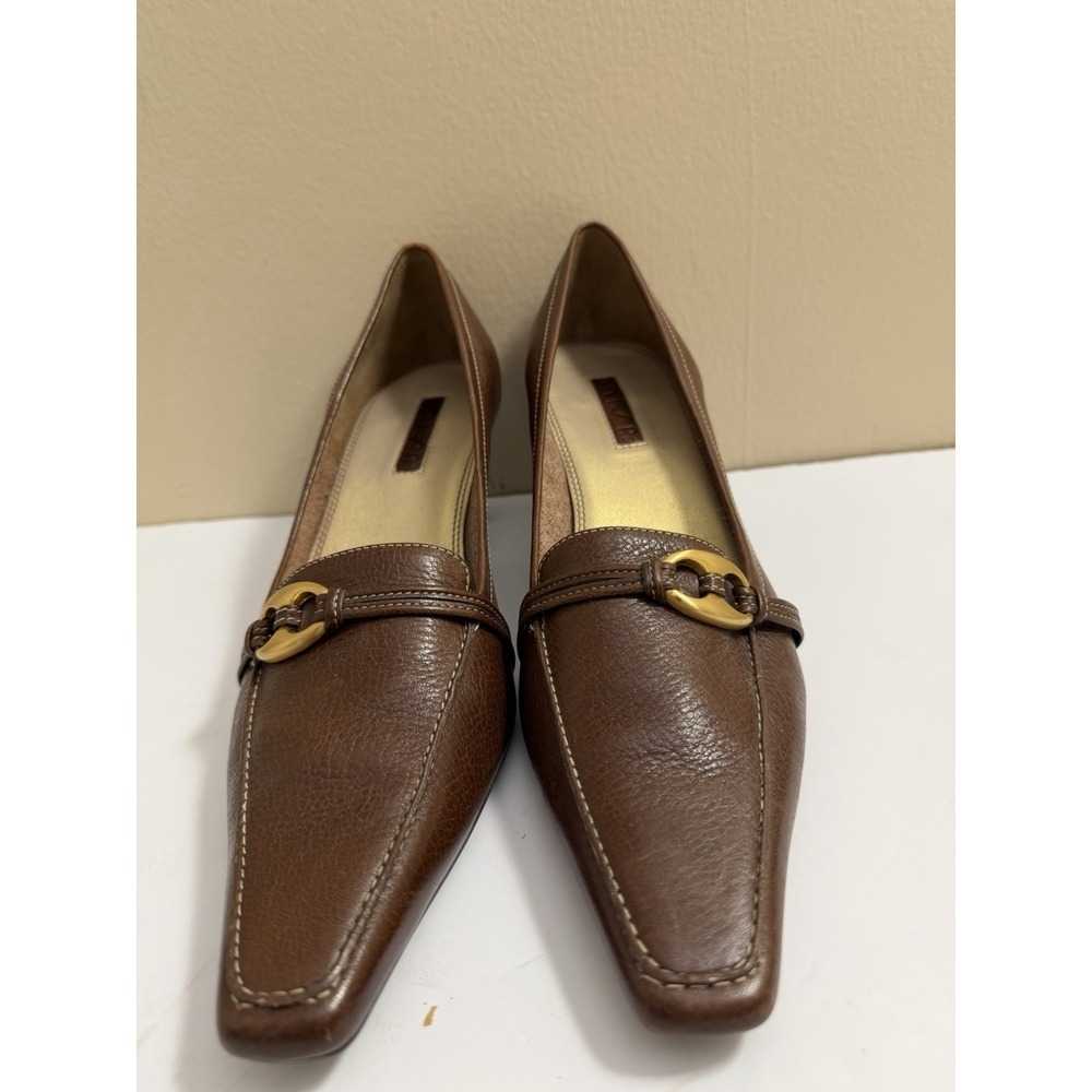 UNISA Pumps Bro Leather Horsebit Kitten Heel 2.5"-3" Women's 10B - Picture 1 of 10